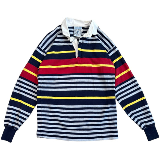 Land's End Yellow Stripe Rugby- L