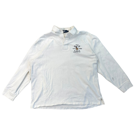 Polo Ralph Lauren White Rugby- L