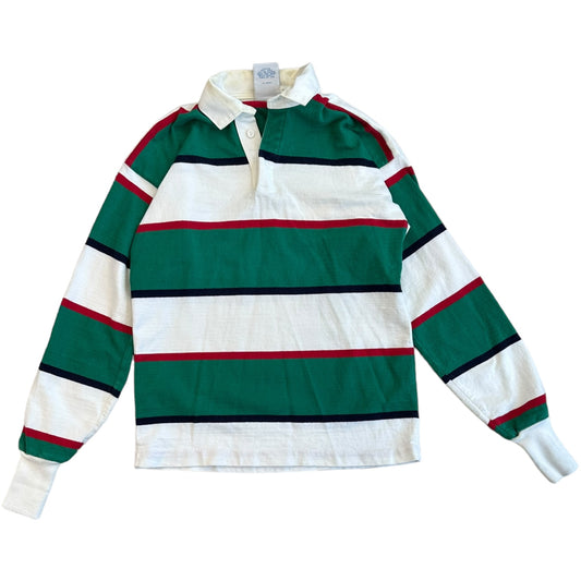 Land's End Green Stripe Rugby- L