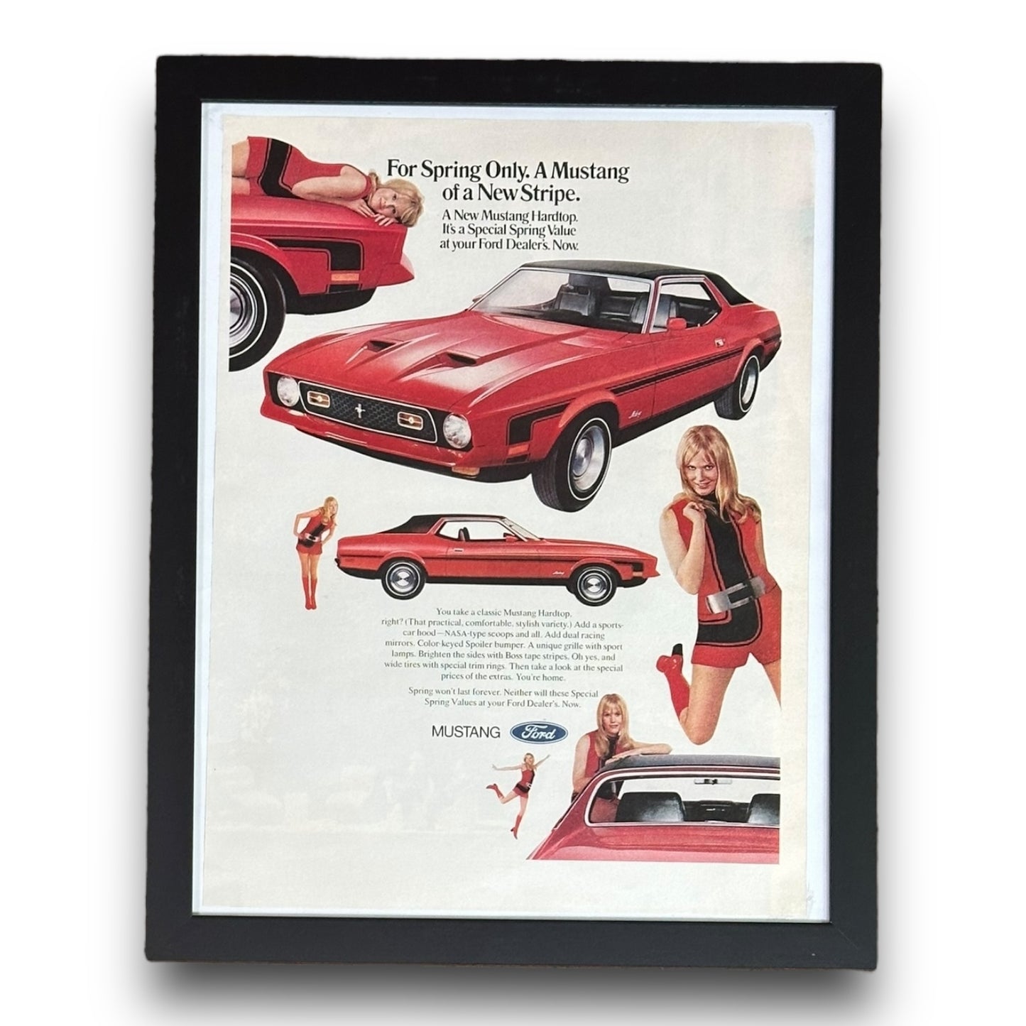 “Hot Rod, Hot Babe” Ford Mustang Framed Print