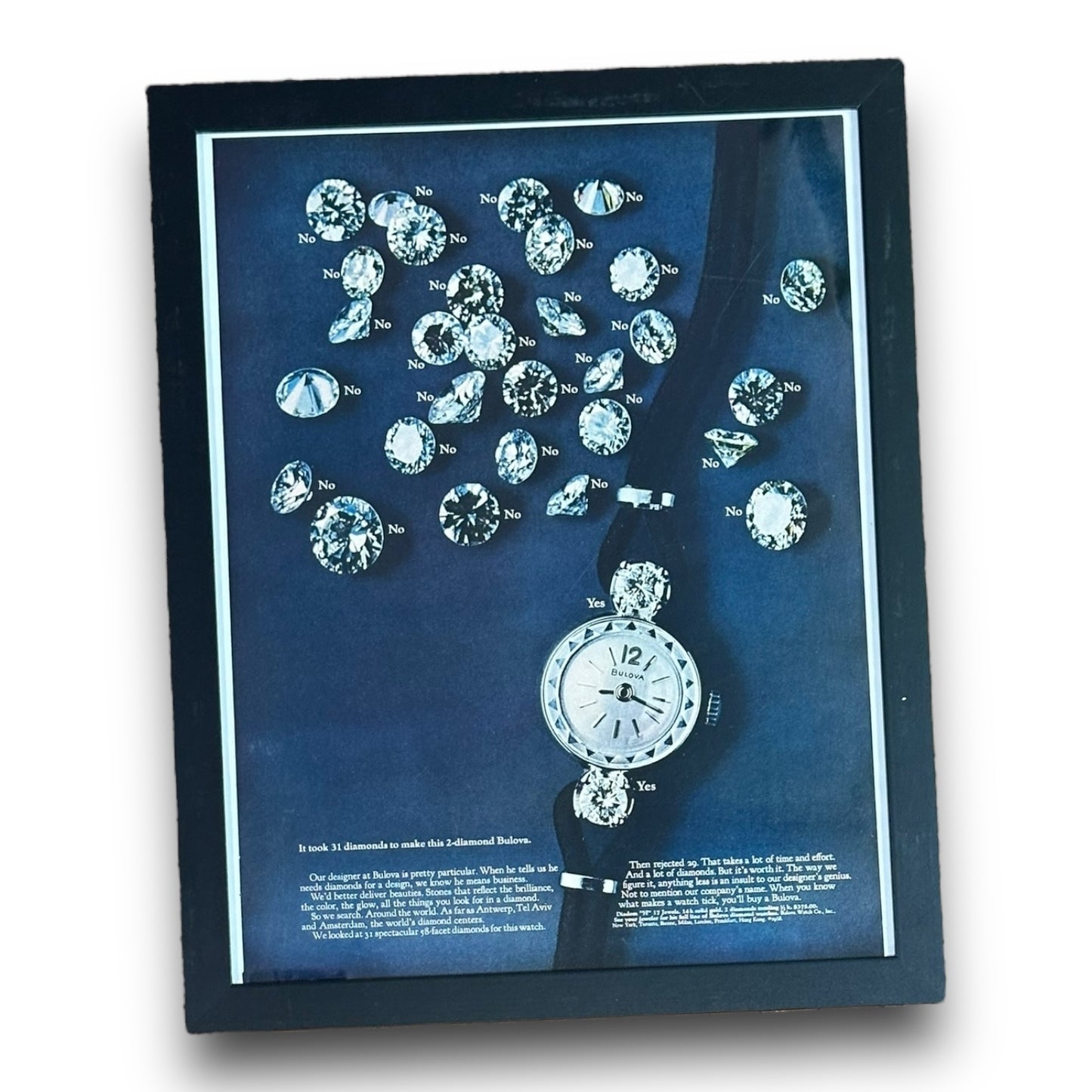 Bulova “Diamonds” Framed Advertisement