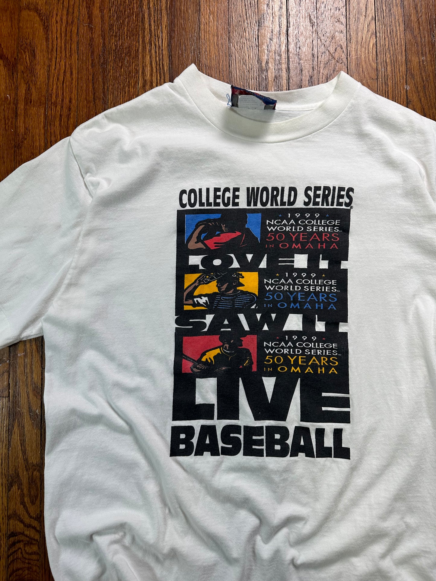 College World Series 1999 White Tee- M