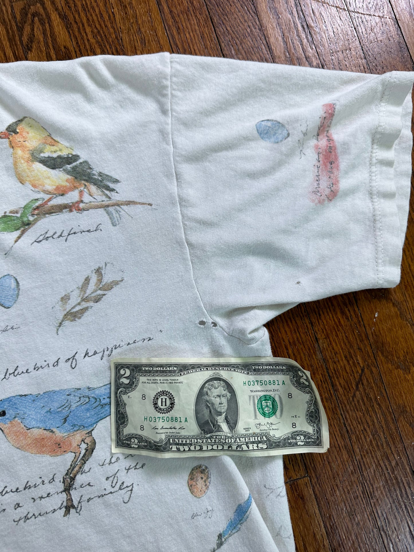 Birds All Over Print Tee- L